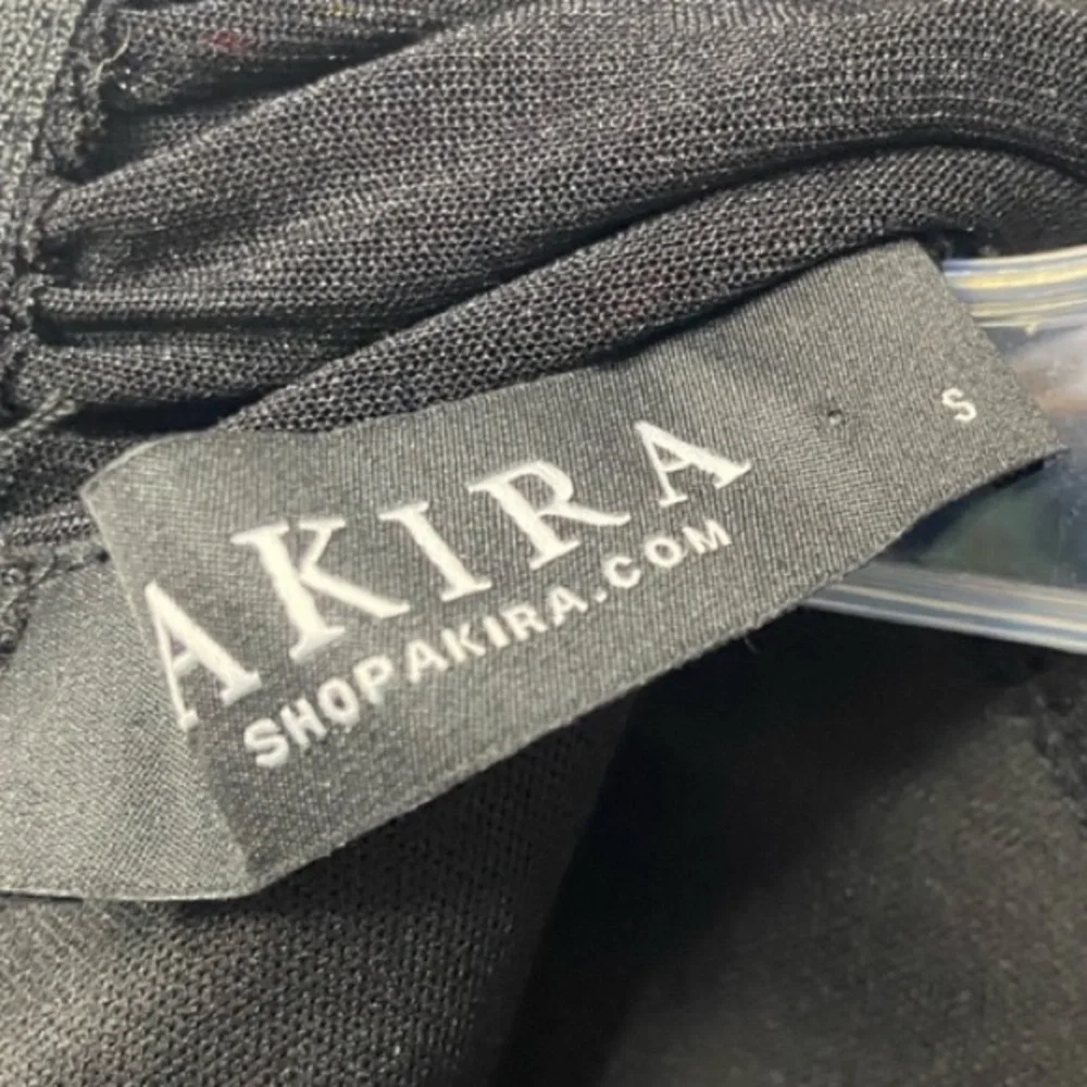 AKIRA Multicolored Rhinestone Bodycon Black Midi Dress Nylon Size Small - Picture 5 of 10